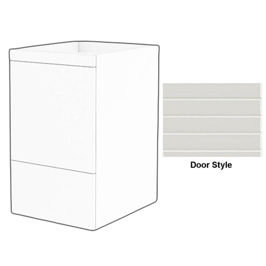 DM Bath 18" Light Grey Finish Storage Cabinet Attachment with Horizontal Groove Wide Door Style