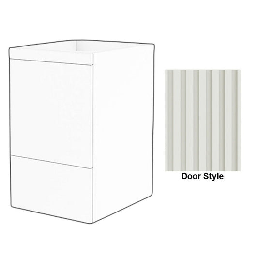 DM Bath 18" Light Taupe Finish Storage Cabinet Attachment with Flutted Narrow Door Style