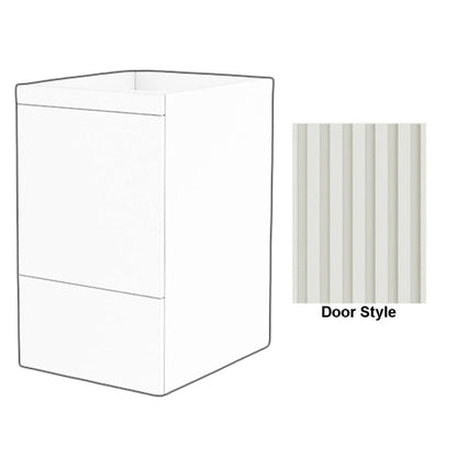 DM Bath 18" Navy Blue Finish Storage Cabinet Attachment with Flutted Narrow Door Style
