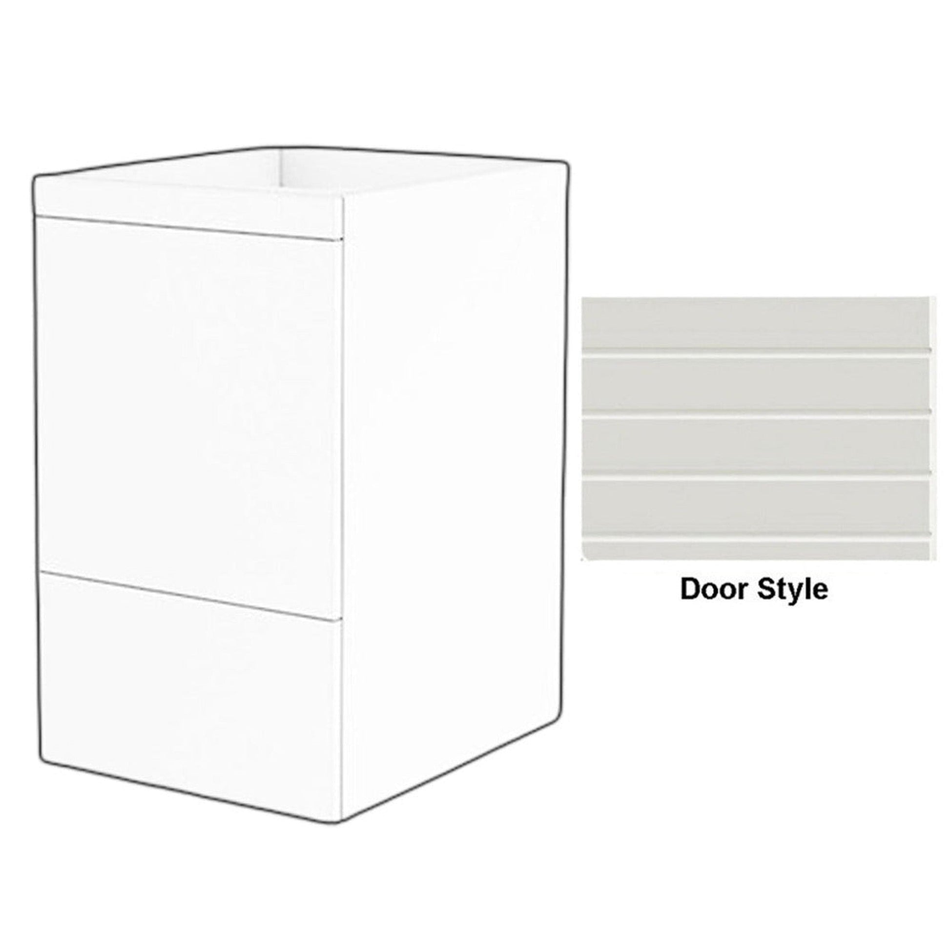 DM Bath 18" Toffee Maple Stain Storage Cabinet Attachment with Horizontal Groove Wide Door Style