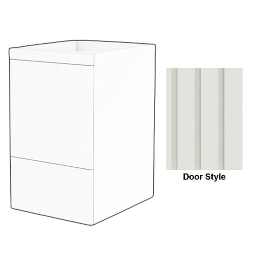DM Bath 18" Walnut Maple Stain Storage Cabinet Attachment with Flutted Wide Door Style