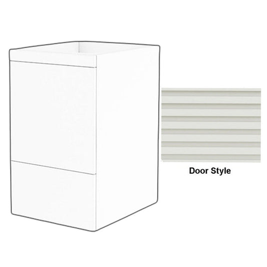DM Bath 18" Walnut Maple Stain Storage Cabinet Attachment with Horizontal Flutted Narrow Door Style