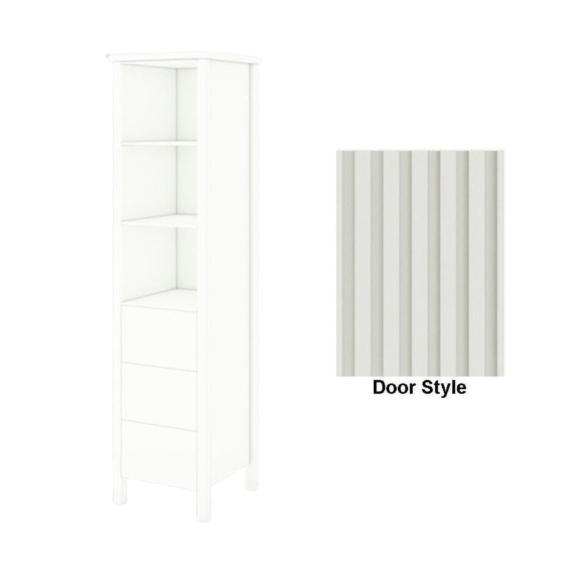 DM Bath 18" x 80" Navy Blue Finish Freestanding Linen Storage Tower with Flutted Narrow Door Style