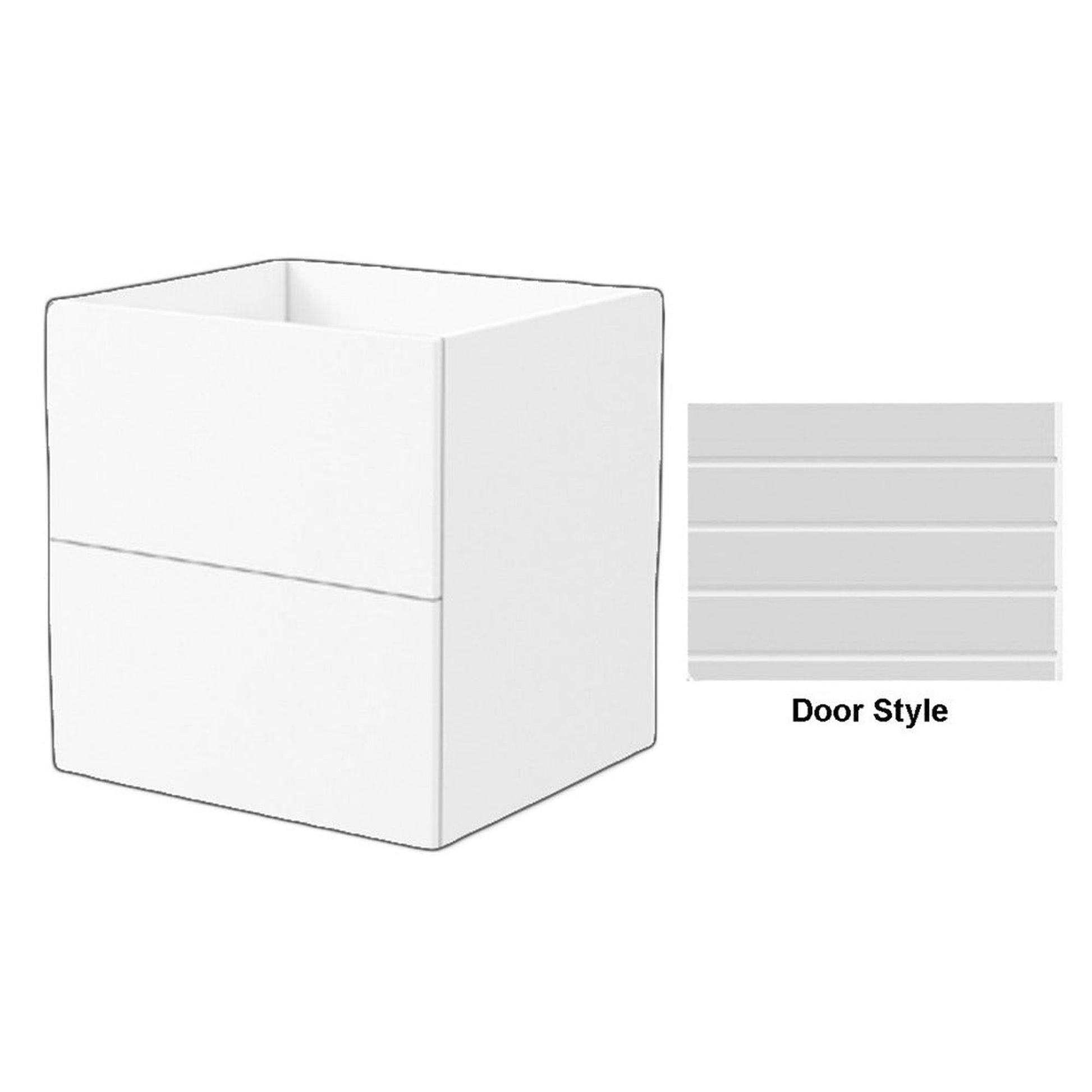 DM Bath 24" Dark Teal Finish Floating Bathroom Vanity with Horizontal Groove Wide Door Style
