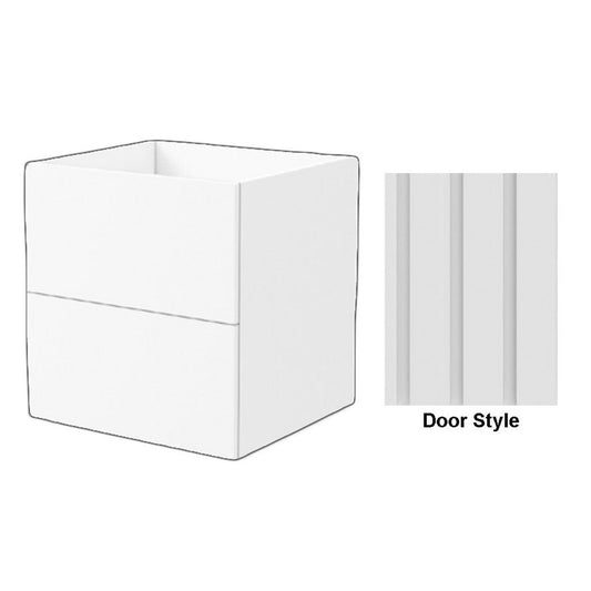 DM Bath 24" Designer White Finish Floating Bathroom Vanity with Flutted Wide Door Style