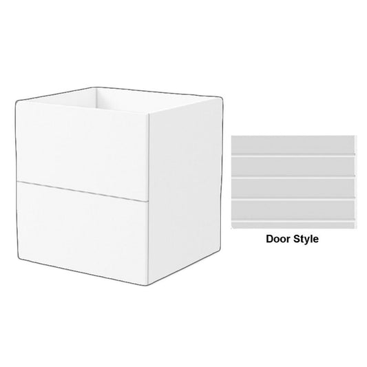 DM Bath 24" Iron Grey Finish Floating Bathroom Vanity with Horizontal Groove Wide Door Style