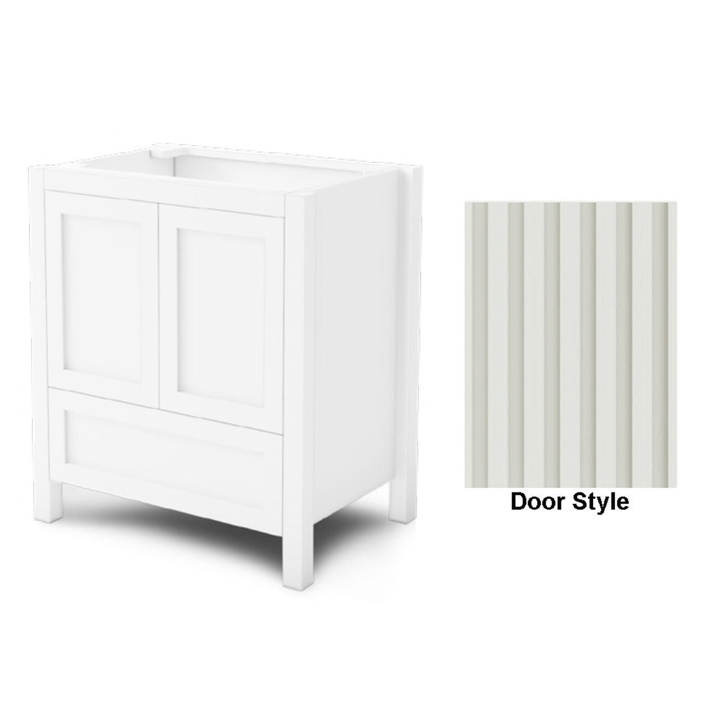 DM Bath 24" Iron Grey Finish Freestanding Bathroom Vanity with Flutted Narrow Door Style