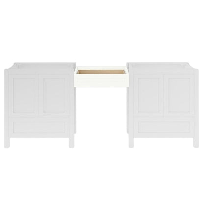 DM Bath 24" Iron Grey Finish Make-Up Drawer Attachment with Horizontal Flutted Narrow Door Style