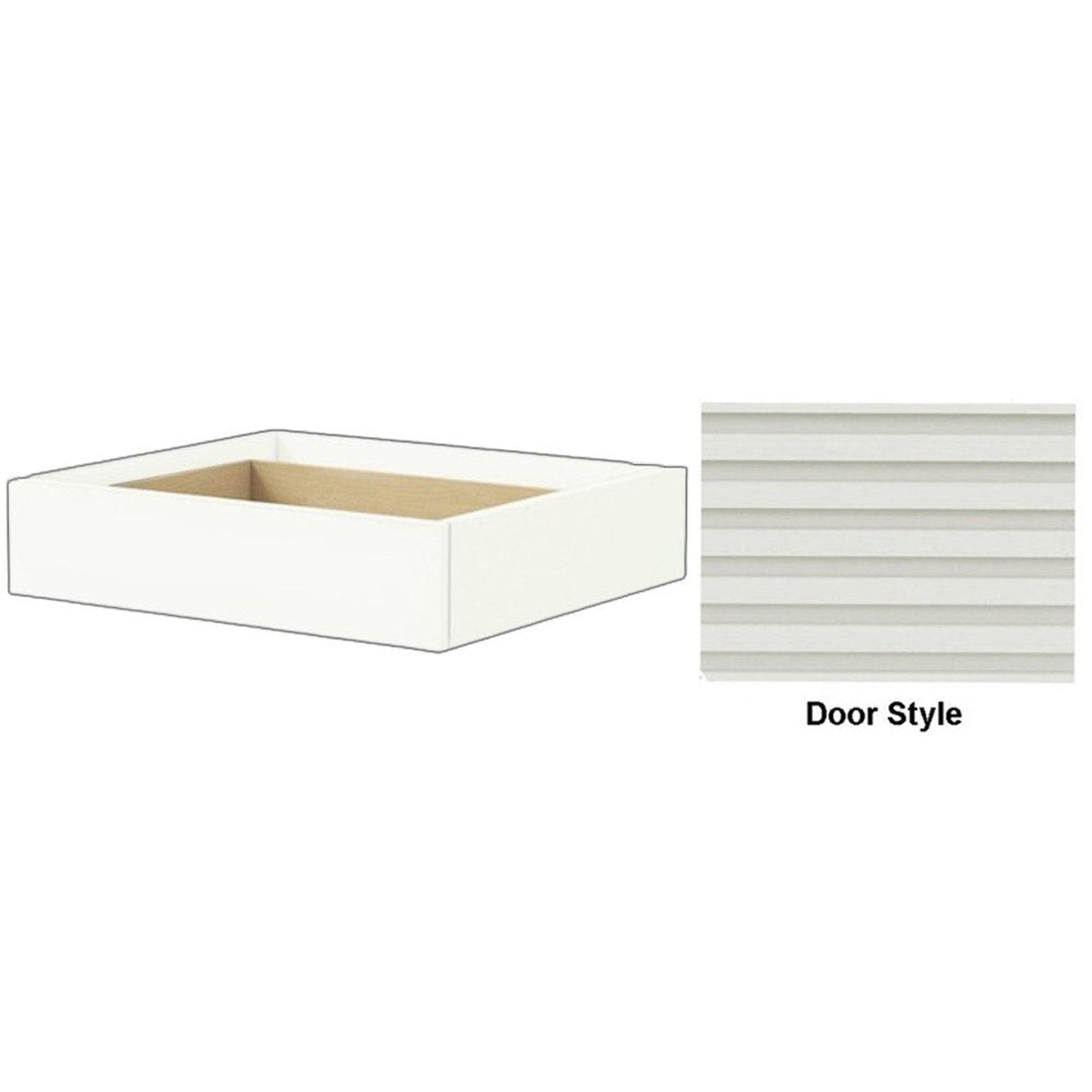 DM Bath 24" Iron Grey Finish Make-Up Drawer Attachment with Horizontal Flutted Narrow Door Style