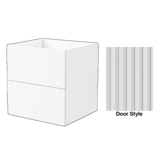 DM Bath 24" Light Greige Finish Floating Bathroom Vanity with Flutted Narrow Door Style