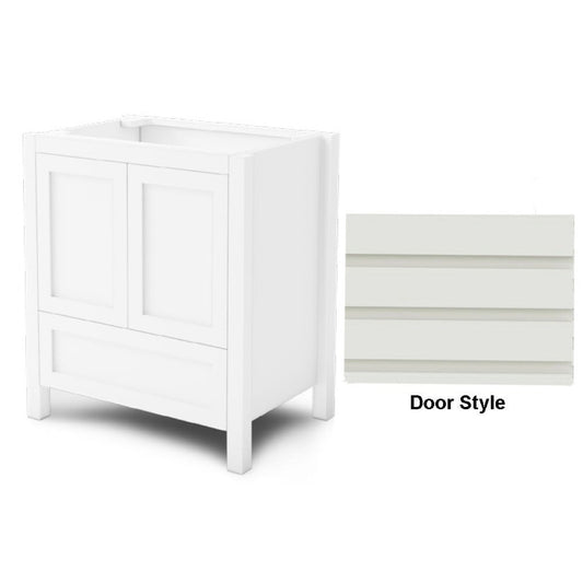 DM Bath 24" Light Taupe Finish Freestanding Bathroom Vanity with Horizontal Flutted Wide Door Style