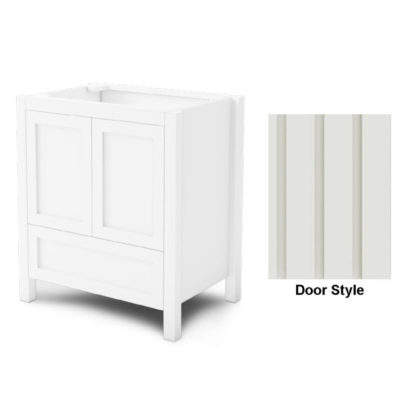 DM Bath 24" Matte Black Finish Freestanding Bathroom Vanity with Flutted Wide Door Style