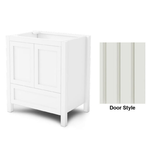 DM Bath 24" Navy Blue Finish Freestanding Bathroom Vanity with Flutted Wide Door Style