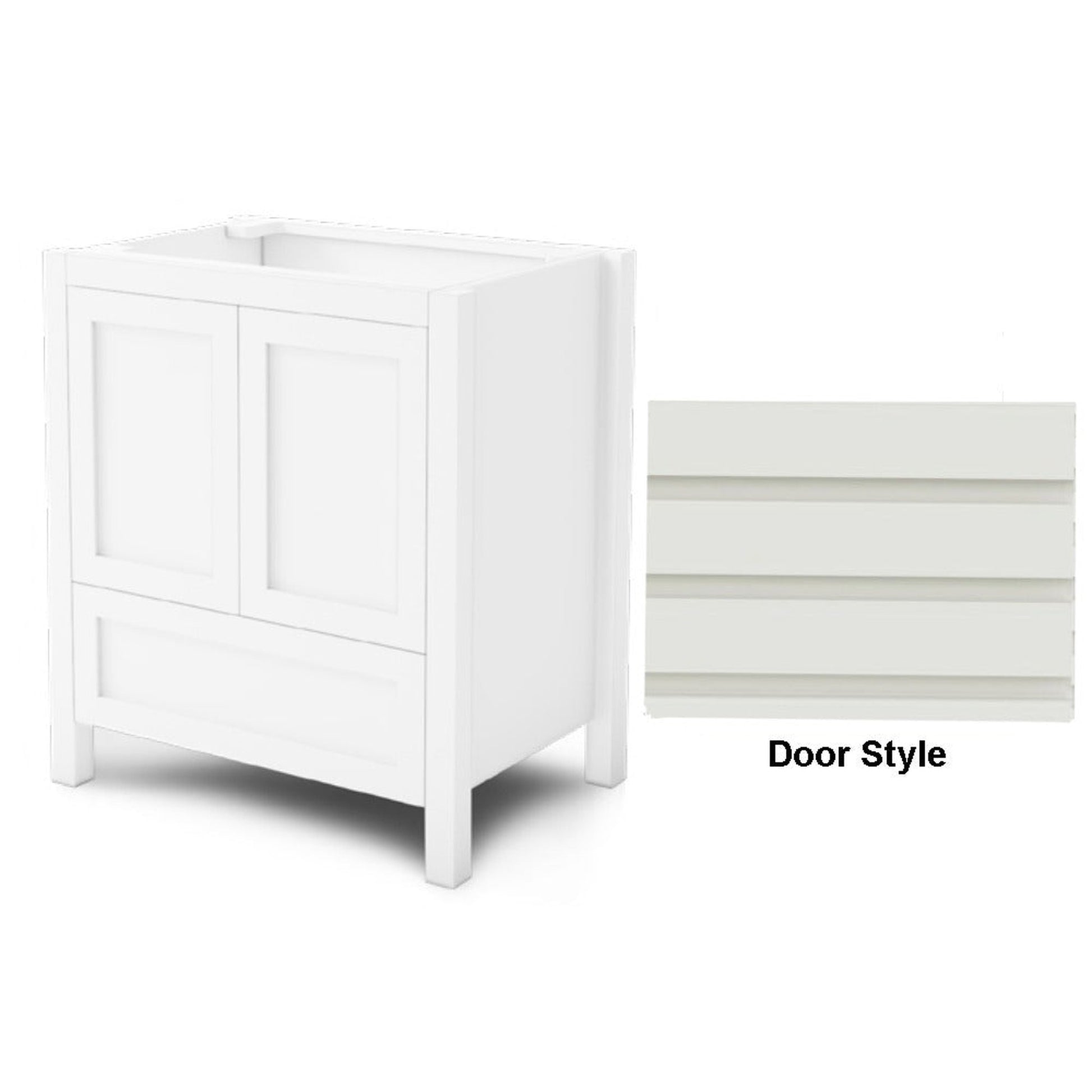 DM Bath 24" Walnut Maple Stain Freestanding Bathroom Vanity with Horizontal Flutted Wide Door Style