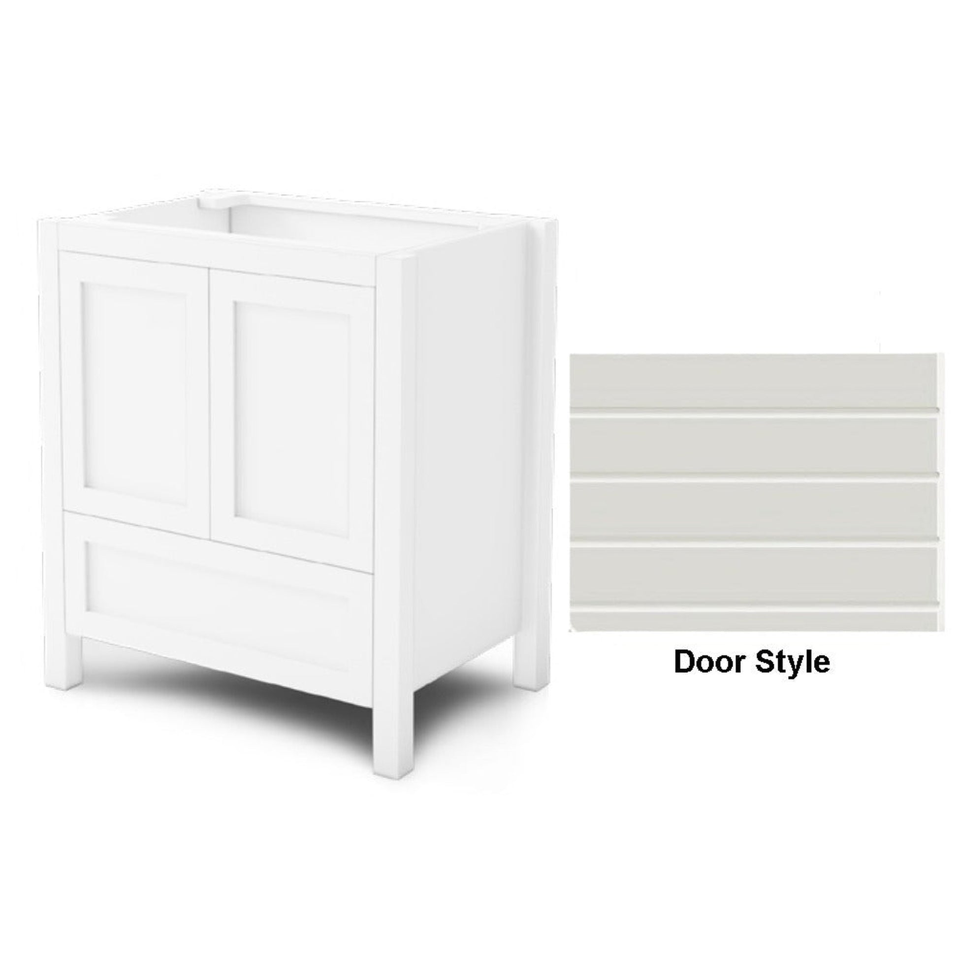 DM Bath 24" Walnut Maple Stain Freestanding Bathroom Vanity with Horizontal Groove Wide Door Style