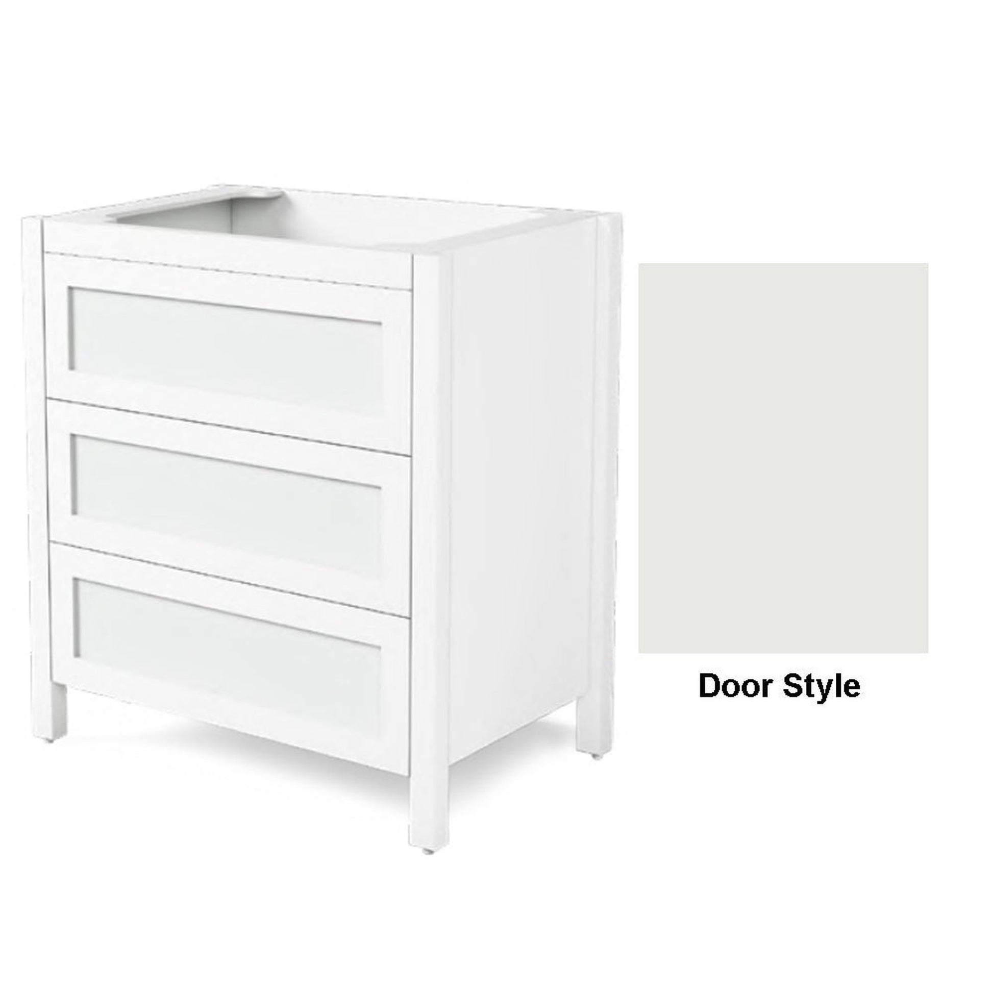 DM Bath 30" Walnut Maple Stain Freestanding 3-Drawer Cabinet with Slab Door Style