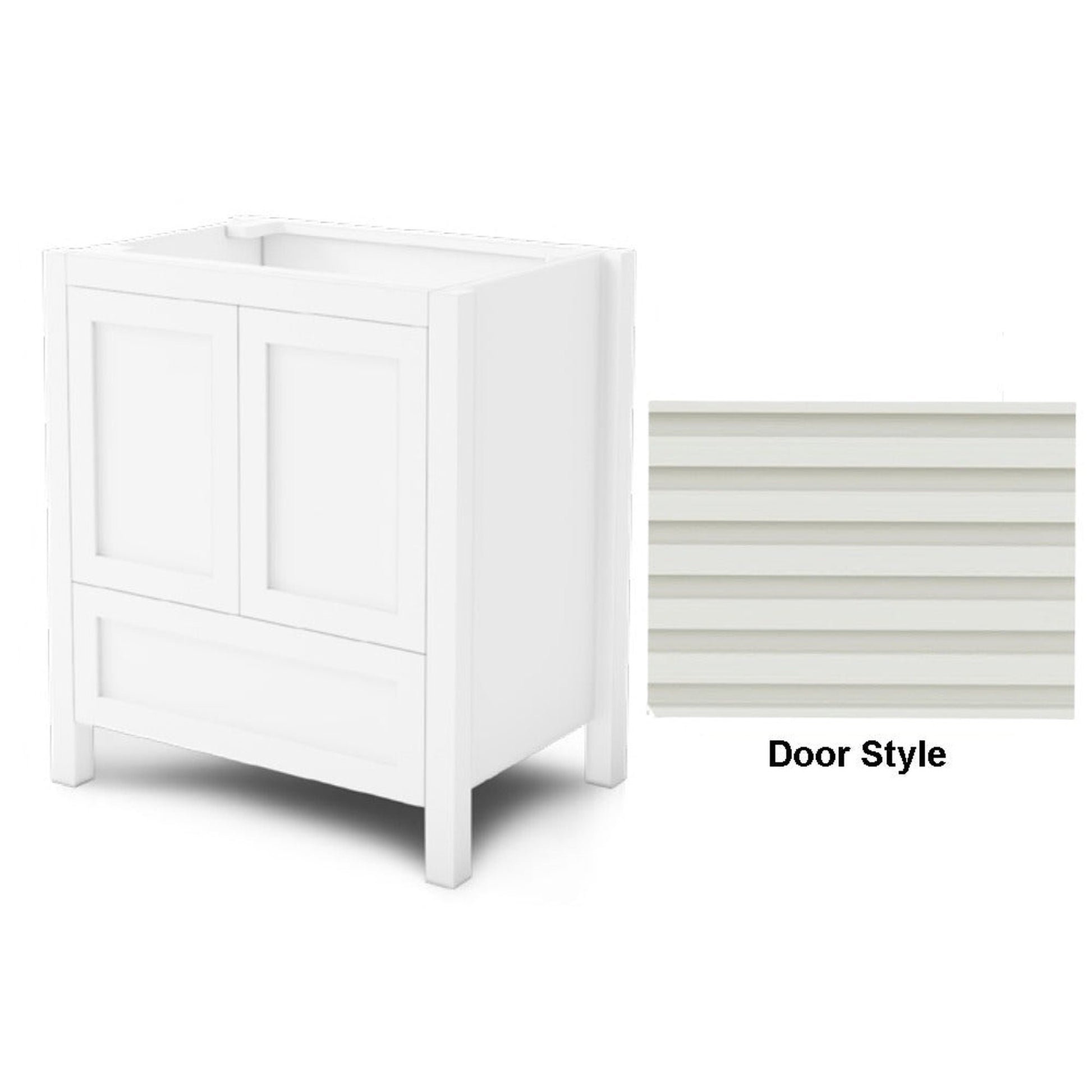 DM Bath 36" Dark Greige Finish Freestanding Bathroom Vanity with Horizontal Flutted Narrow Door Style