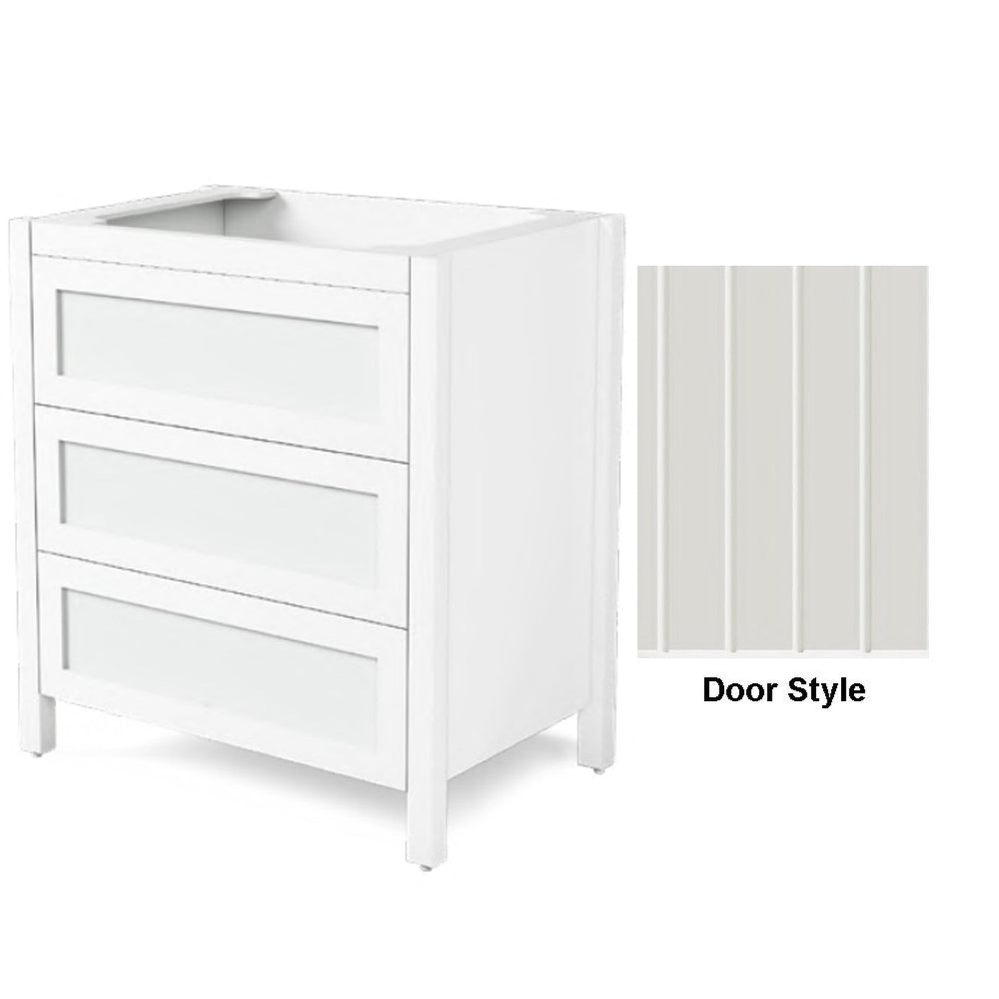 DM Bath 36" Sage Green Finish Freestanding 3-Drawer Cabinet with Groove Wide Door Style