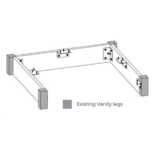 DM Bath 4" 3-Pieces Iron Grey Finish Kickplate Set for 24" Freestanding Vanity Cabinet