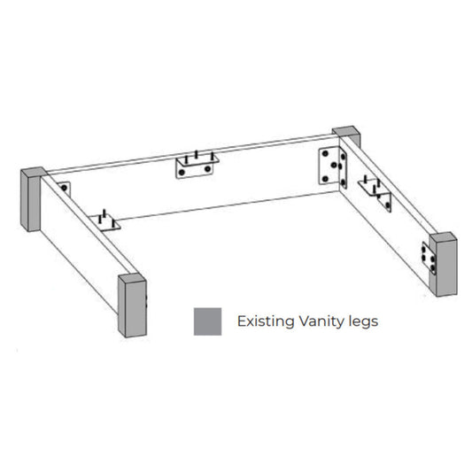 DM Bath 4" 3-Pieces Matte Black Finish Kickplate Set for 72" Freestanding Vanity Cabinet