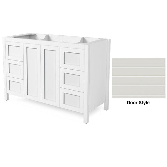 DM Bath 42" Matte Black Finish Freestanding Bathroom Vanity with Horizontal Groove Wide Door Style