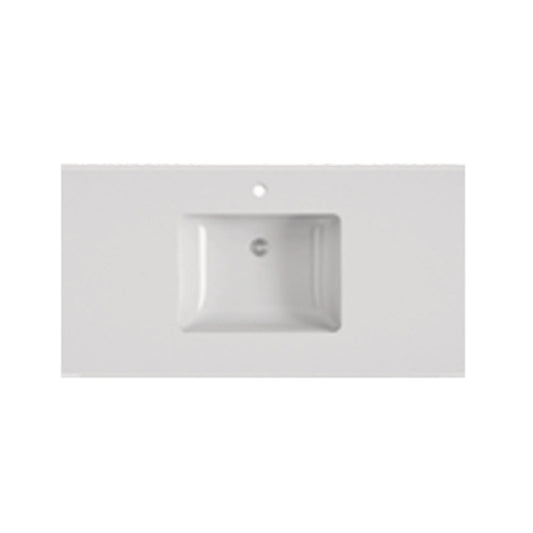 DM Bath 43" Pure White Quartz Countertop with OXFORD Undermount Sink