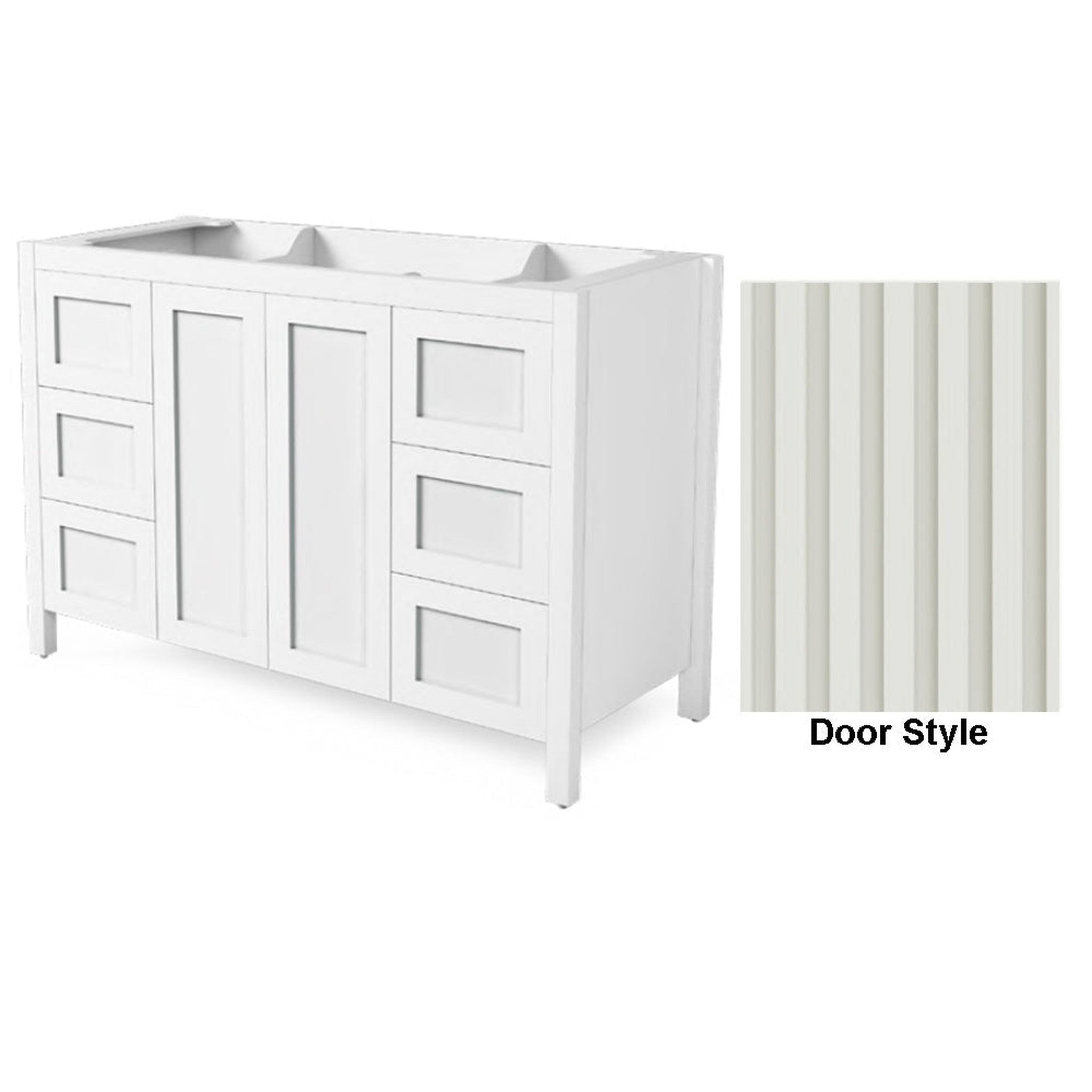 DM Bath 48" Light Greige Finish Freestanding Bathroom Vanity with Flut ...