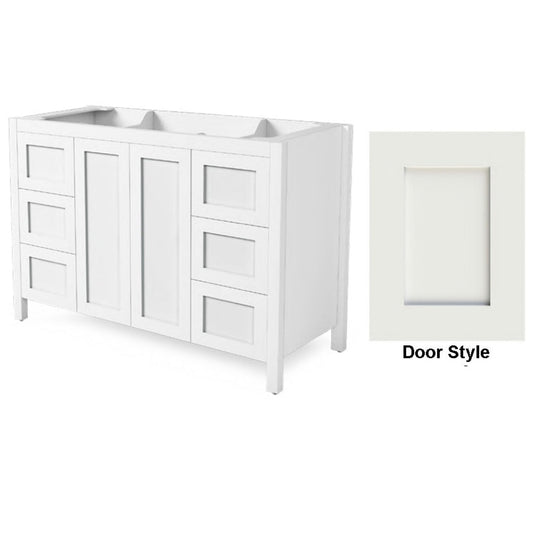 DM Bath 48" Light Taupe Finish Freestanding Bathroom Vanity with 2" Shaker Panel Door Style