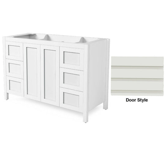 DM Bath 48" Whitewash Maple Stain Freestanding Bathroom Vanity with Horizontal Flutted Wide Door Style