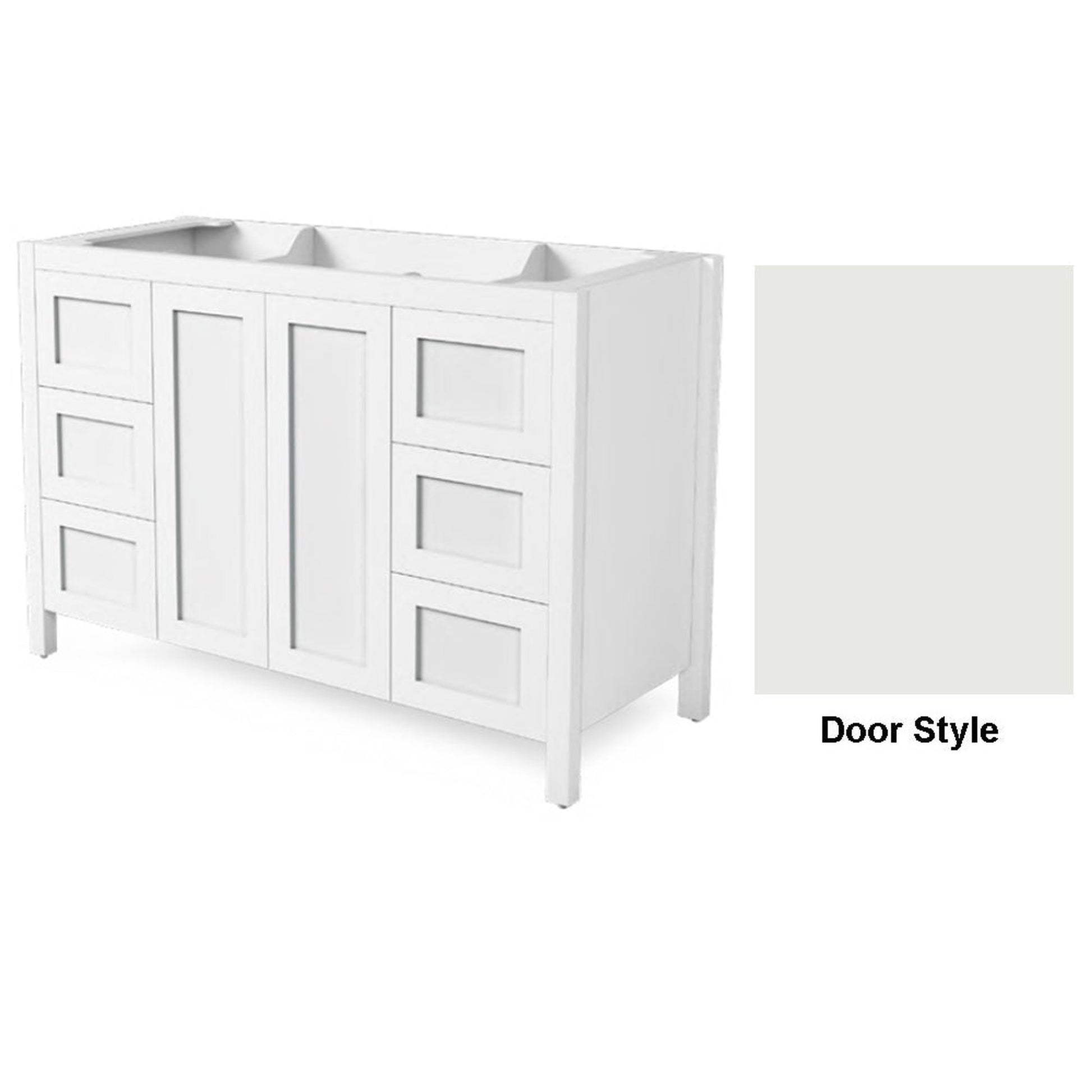 DM Bath 52" Light Grey Finish Freestanding Bathroom Vanity with Slab Door Style