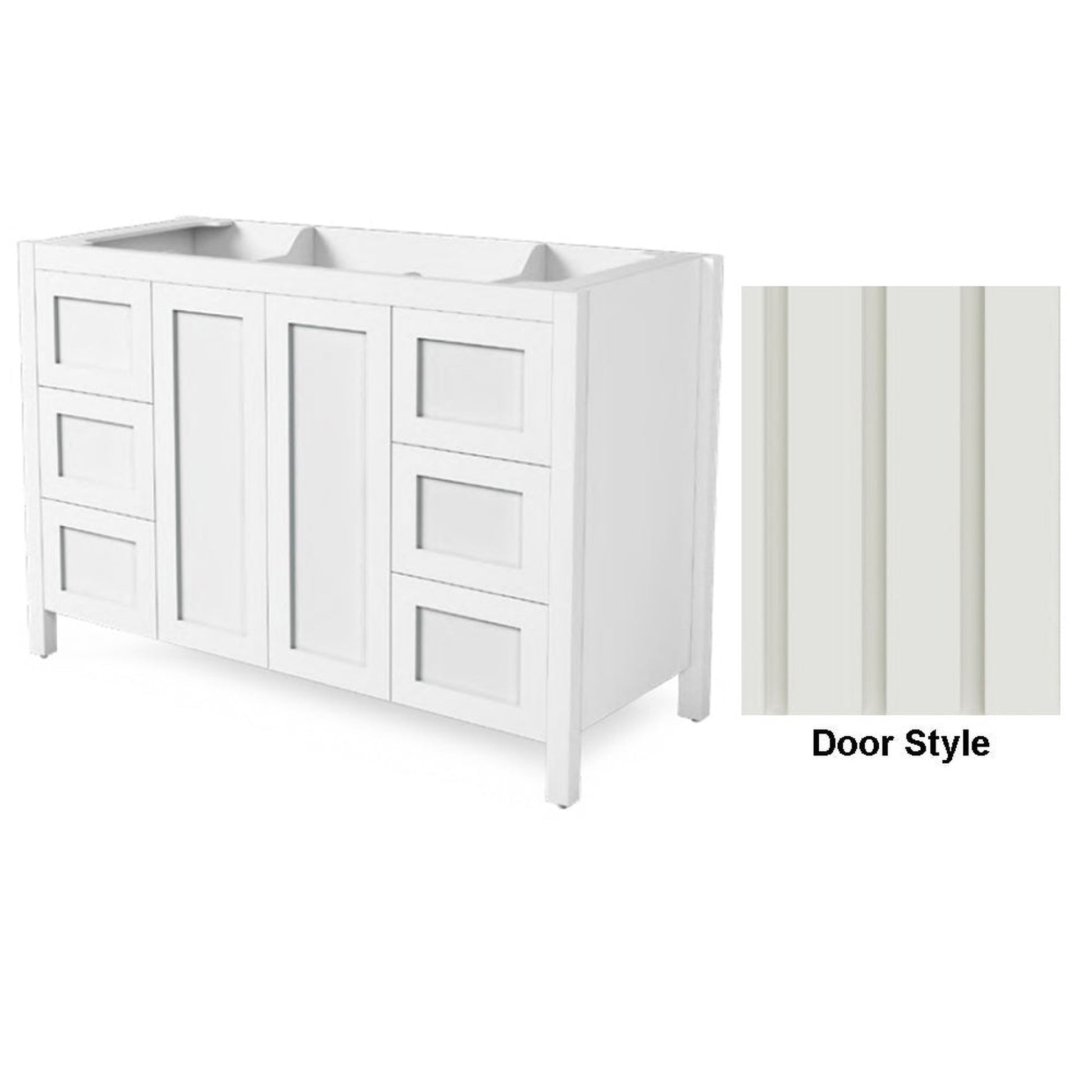 DM Bath 52" Toffee Maple Stain Freestanding Bathroom Vanity with Flutted Wide Door Style