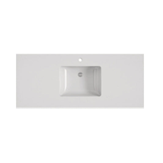 DM Bath 53" Pure White Quartz Countertop with OXFORD Undermount Sink
