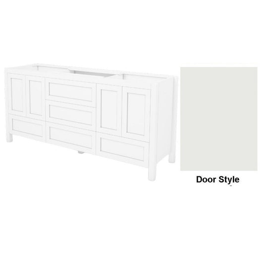 DM Bath 72" Designer White Finish Freestanding Double Bathroom Vanity with Slab Door Style