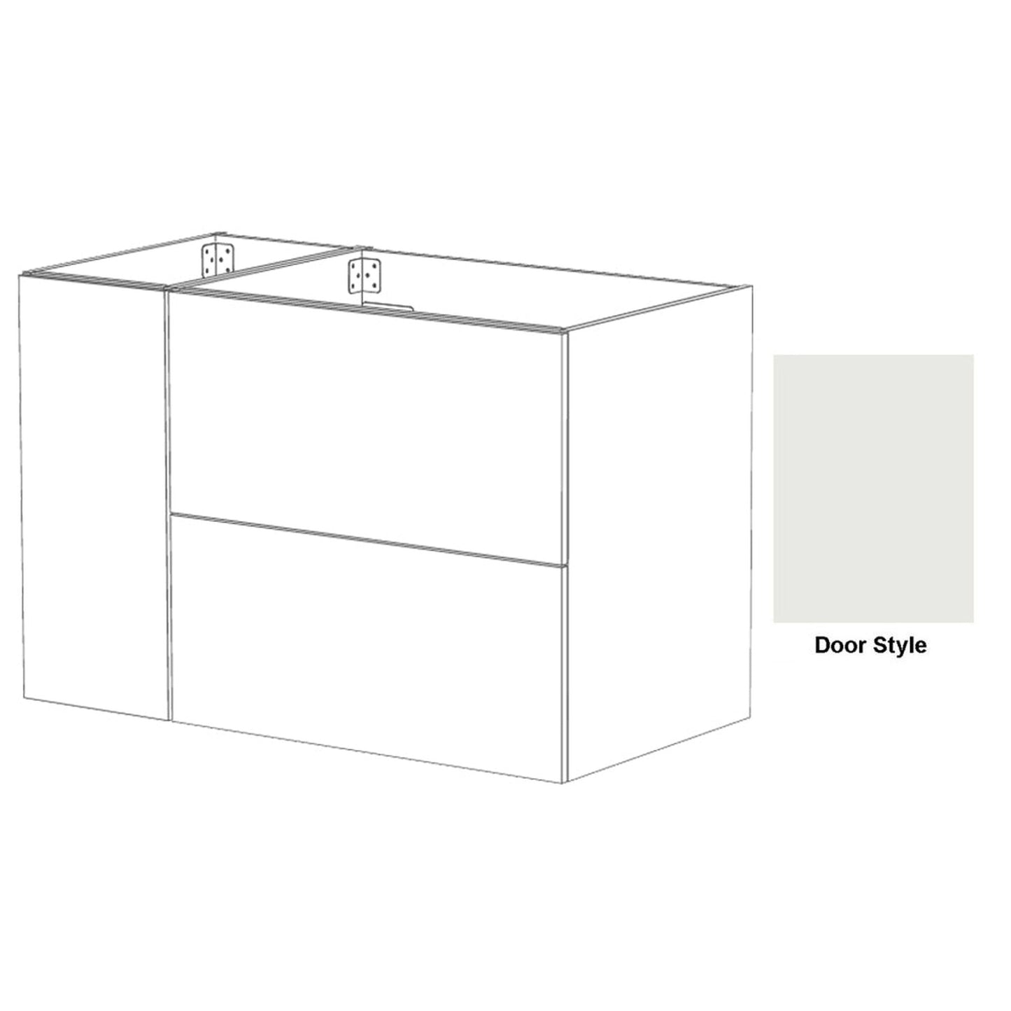 DM Bath AIRE Combo 36" Dark Greige Finish Floating Bathroom Vanity Modular Set with Slab Door Style