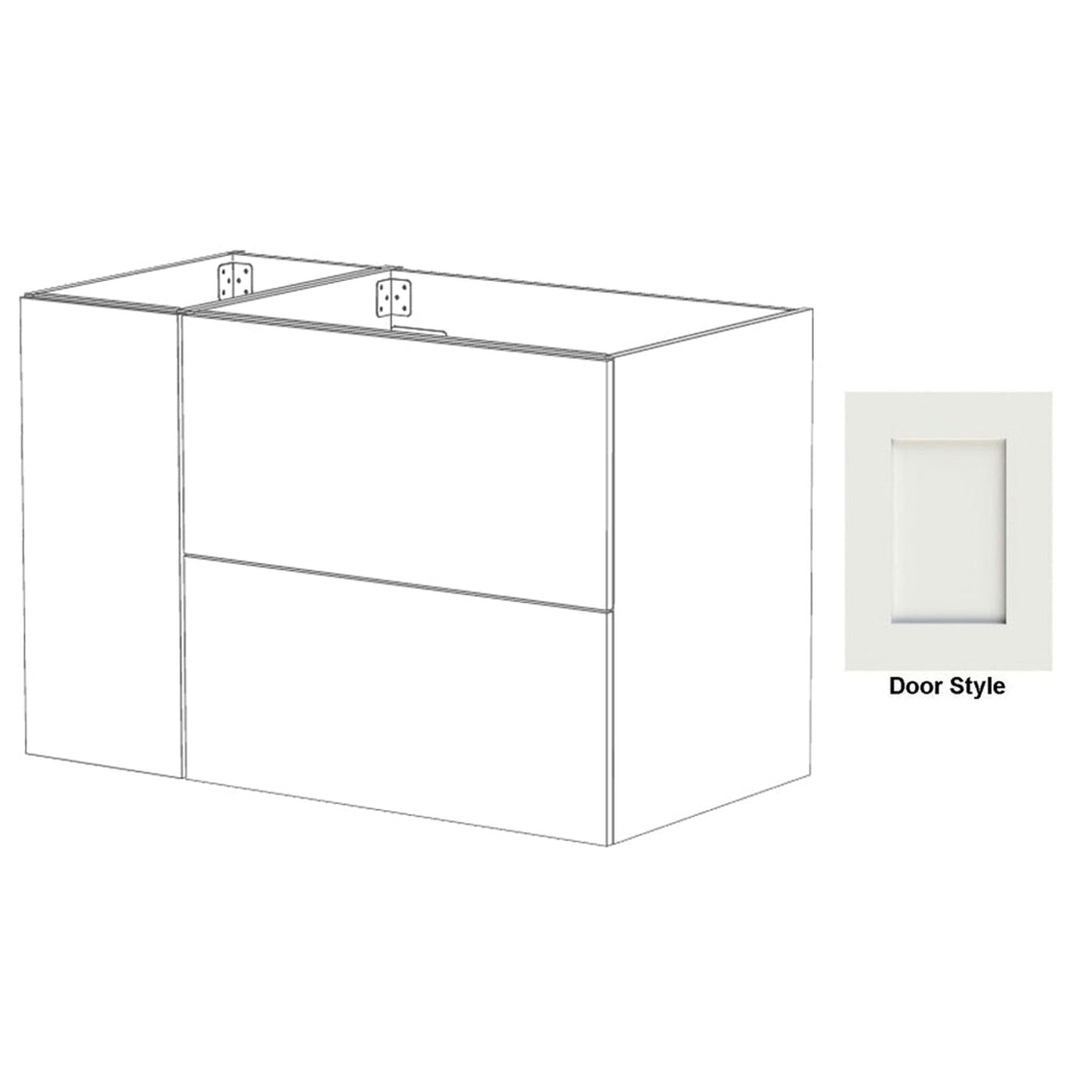 DM Bath AIRE Combo 36" Light Taupe Finish Floating Bathroom Vanity Modular Set with 2" Shaker Door Style