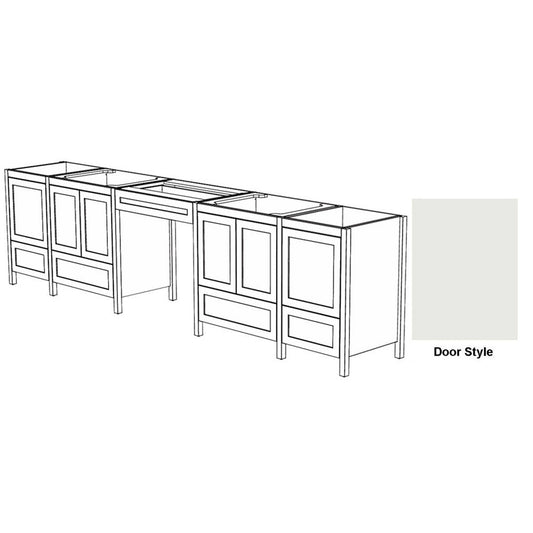 DM Bath AMIRA Combo 123" Walnut Maple Stain Freestanding Bathroom Vanity Modular Set with Slab Door Style