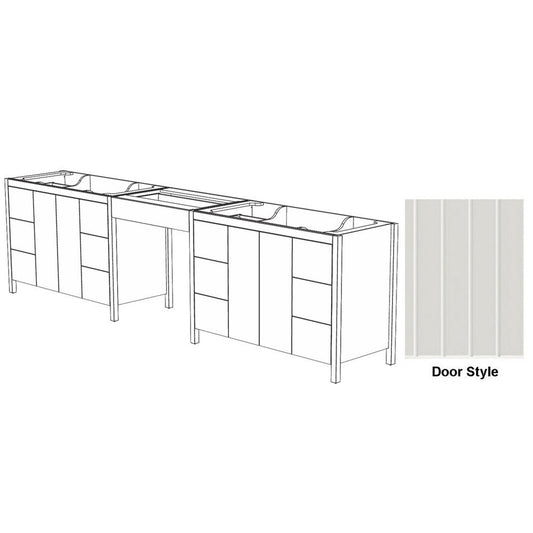 DM Bath AMIRA Combo 135" Sage Green Finish Freestanding Bathroom Vanity Modular Set with Groove Wide Door Style