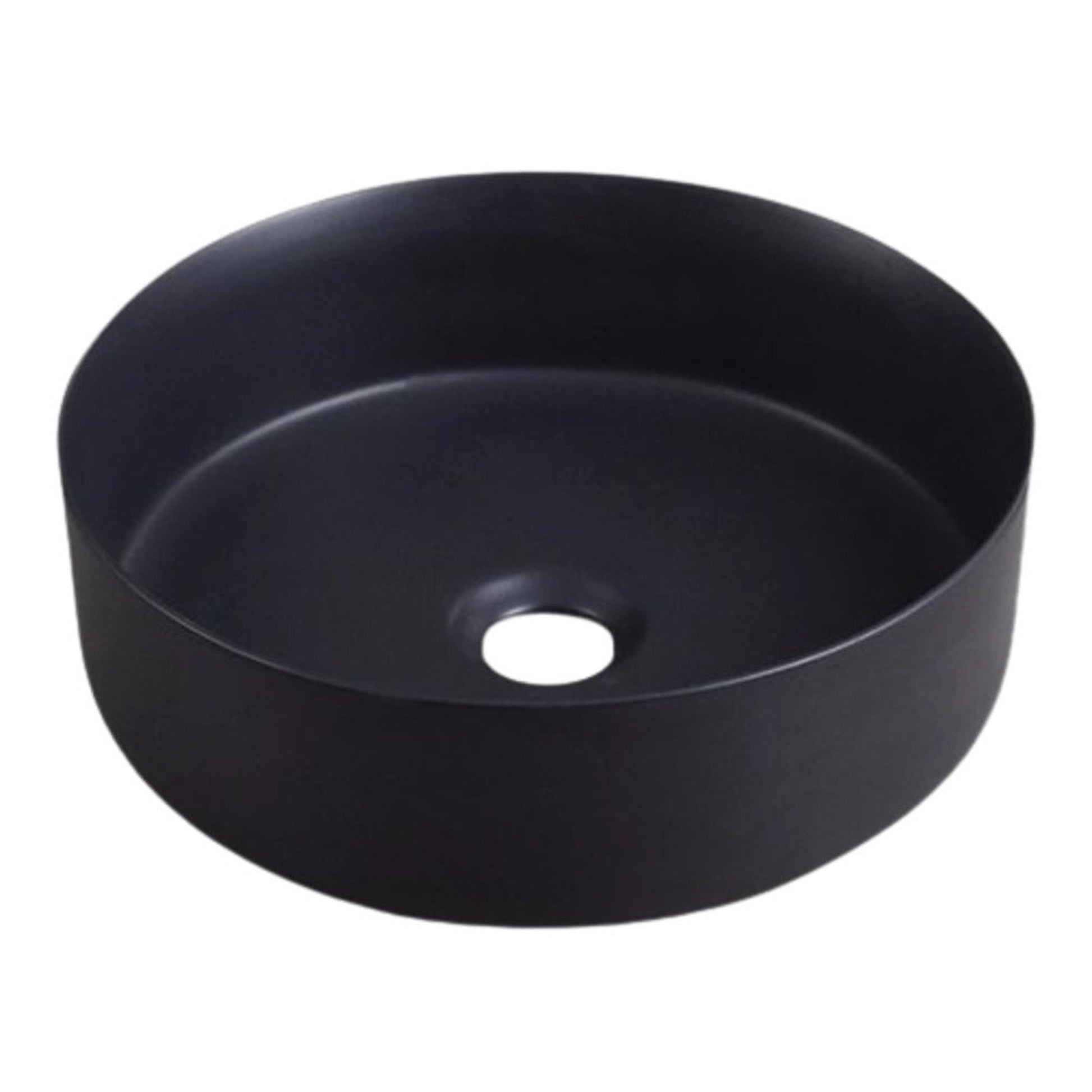 DM Bath ARI 14" Black Flat Circular Vessel Sink