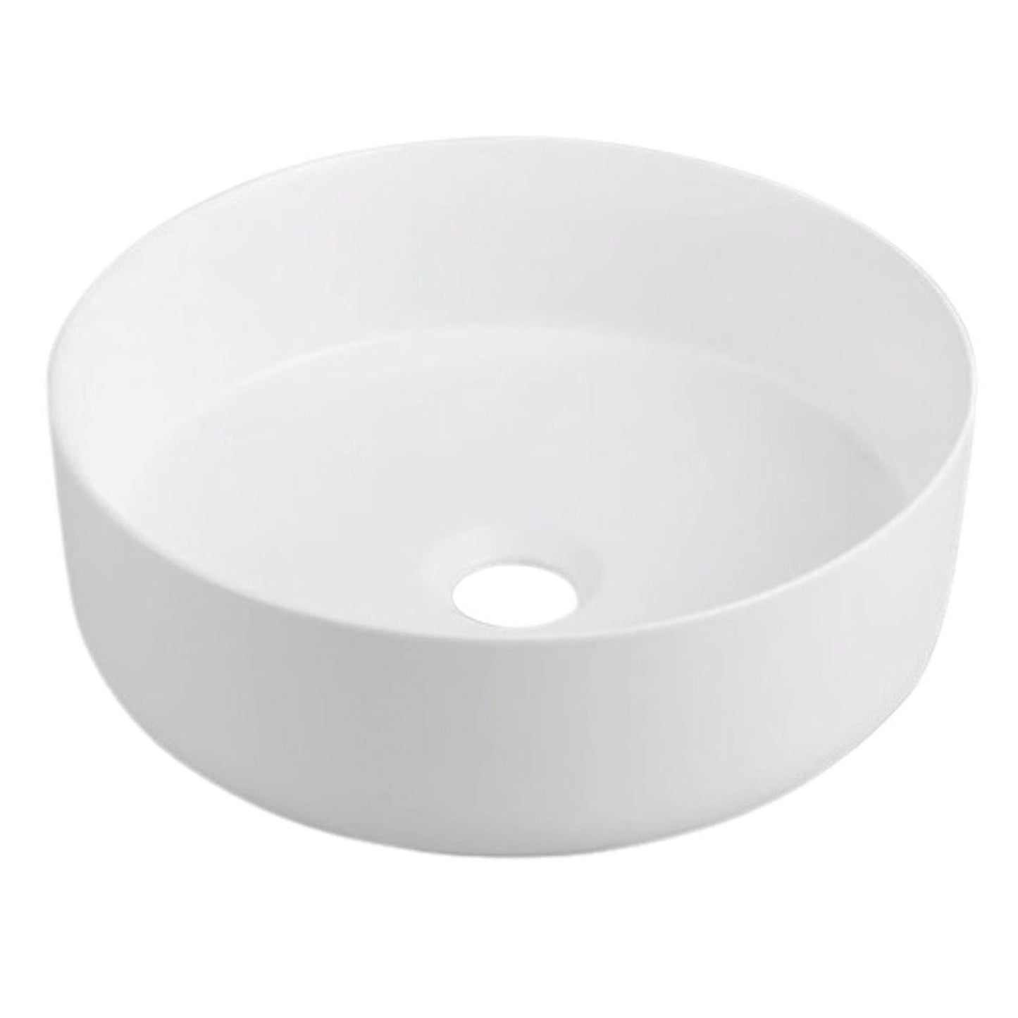 DM Bath ARI 14" White Flat Circular Vessel Sink