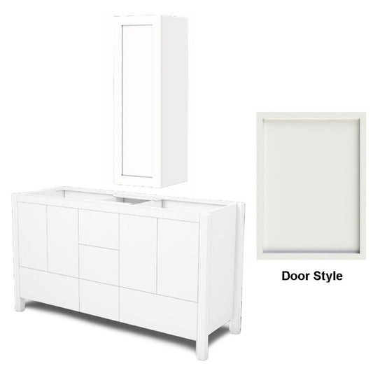 DM Bath AVA Combo 72" Sage Green Finish Freestanding Double Bathroom Vanity & Wall-Mount Storage Tower with Slim Shaker Door Style