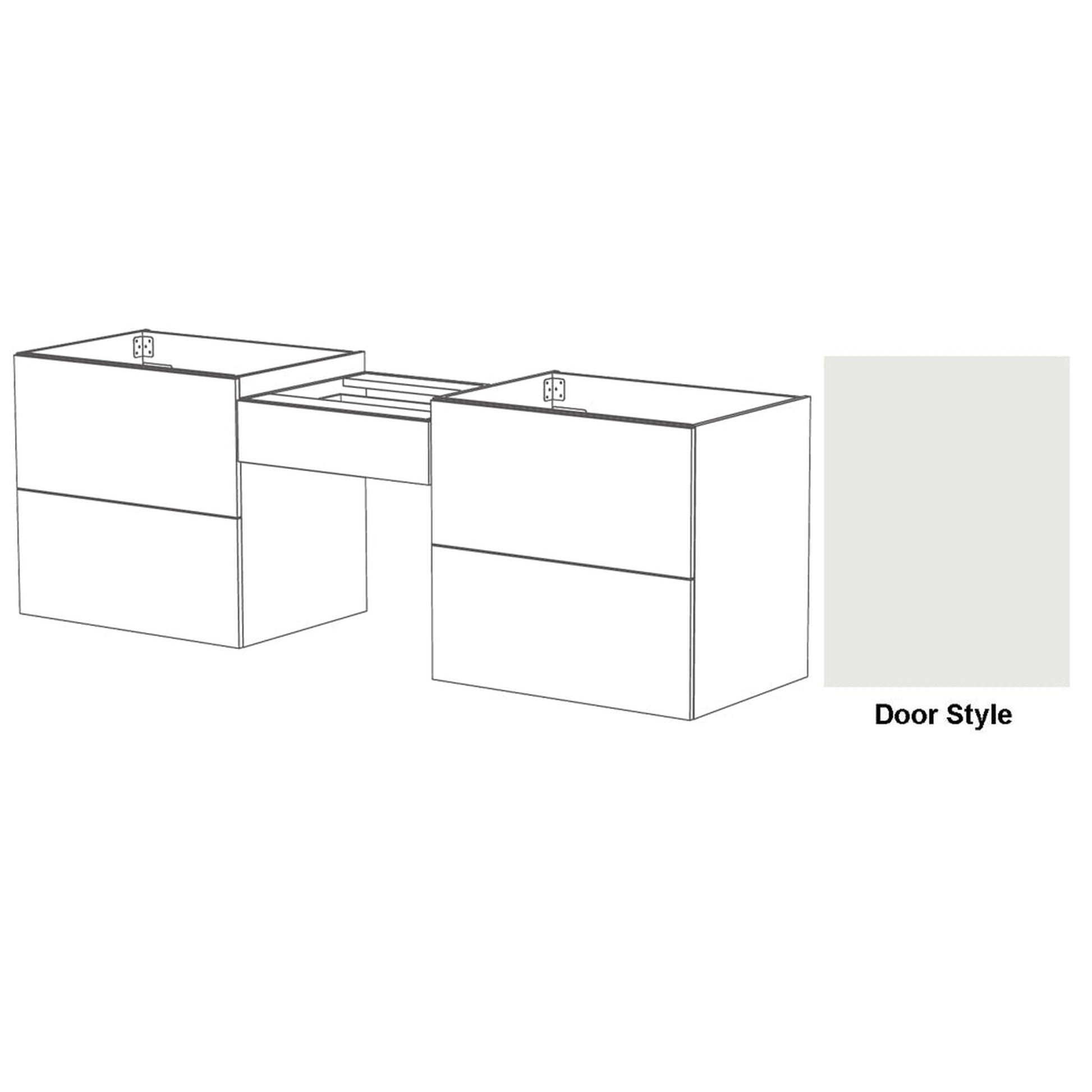 DM Bath Dove Combo 96" Designer White Finish Floating Bathroom Vanity Modular Set with Slab Door Style