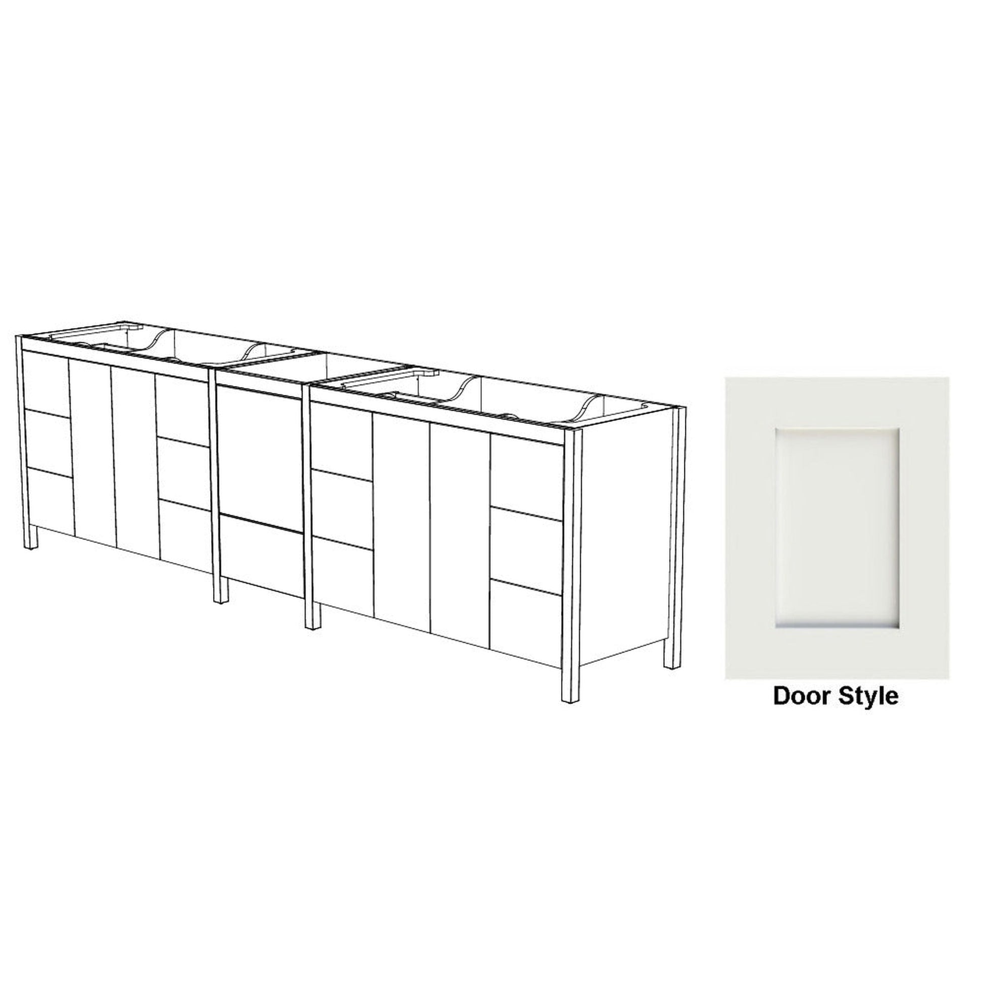 DM Bath ISA Combo 122" Dark Teal Finish Two Freestanding Bathroom Vanity & Storage Cabinet with 2" Shaker Door Style