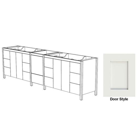 DM Bath ISA Combo 122" Dark Teal Finish Two Freestanding Bathroom Vanity & Storage Cabinet with 2" Shaker Door Style