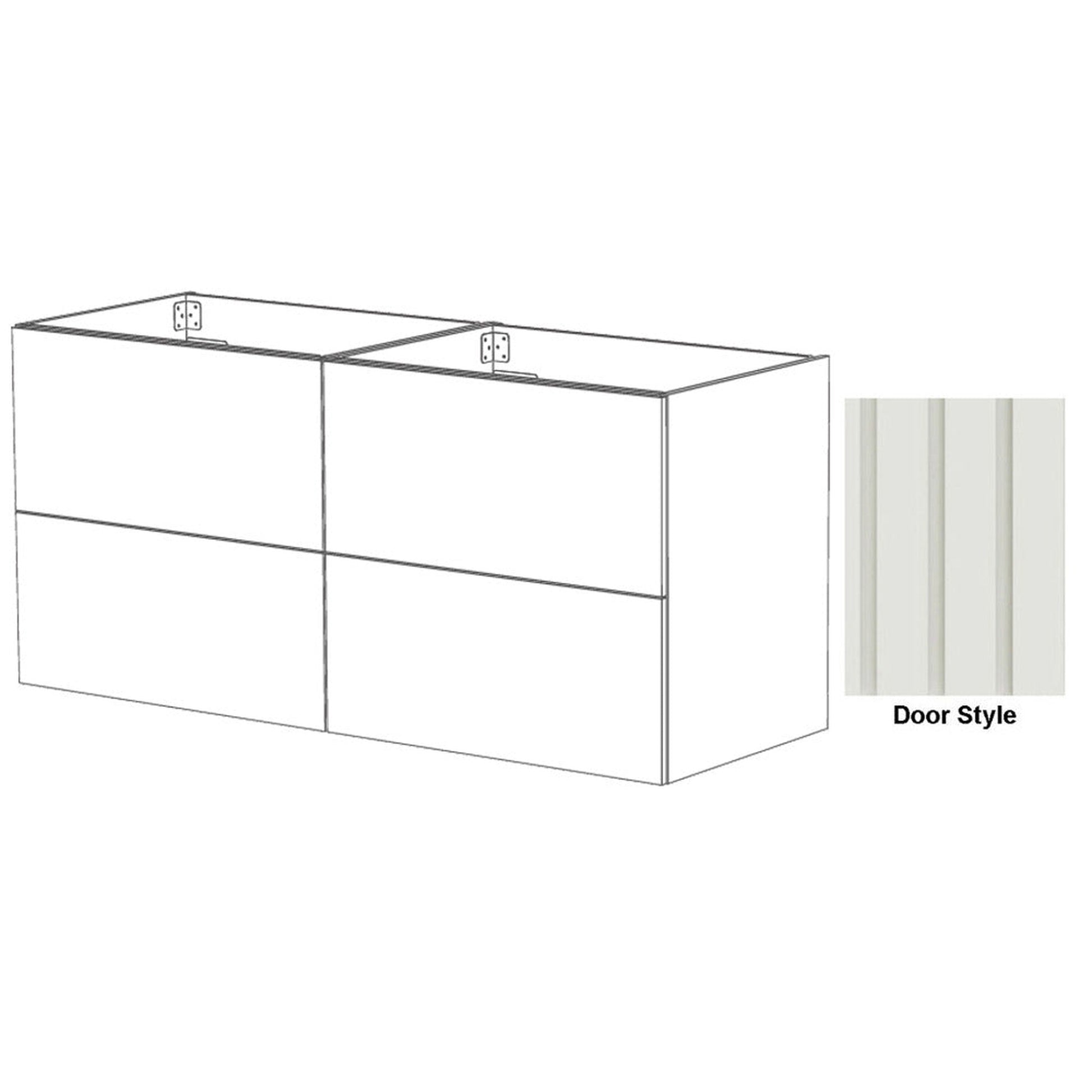 DM Bath MAX Combo 60" Sage Green Finish Floating Bathroom Vanity Modular Set with Flutted Wide Door Style