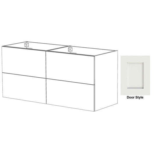 DM Bath MAX Combo 60" Whitewash Maple Stain Floating Bathroom Vanity Modular Set with 2" Shaker Door Style