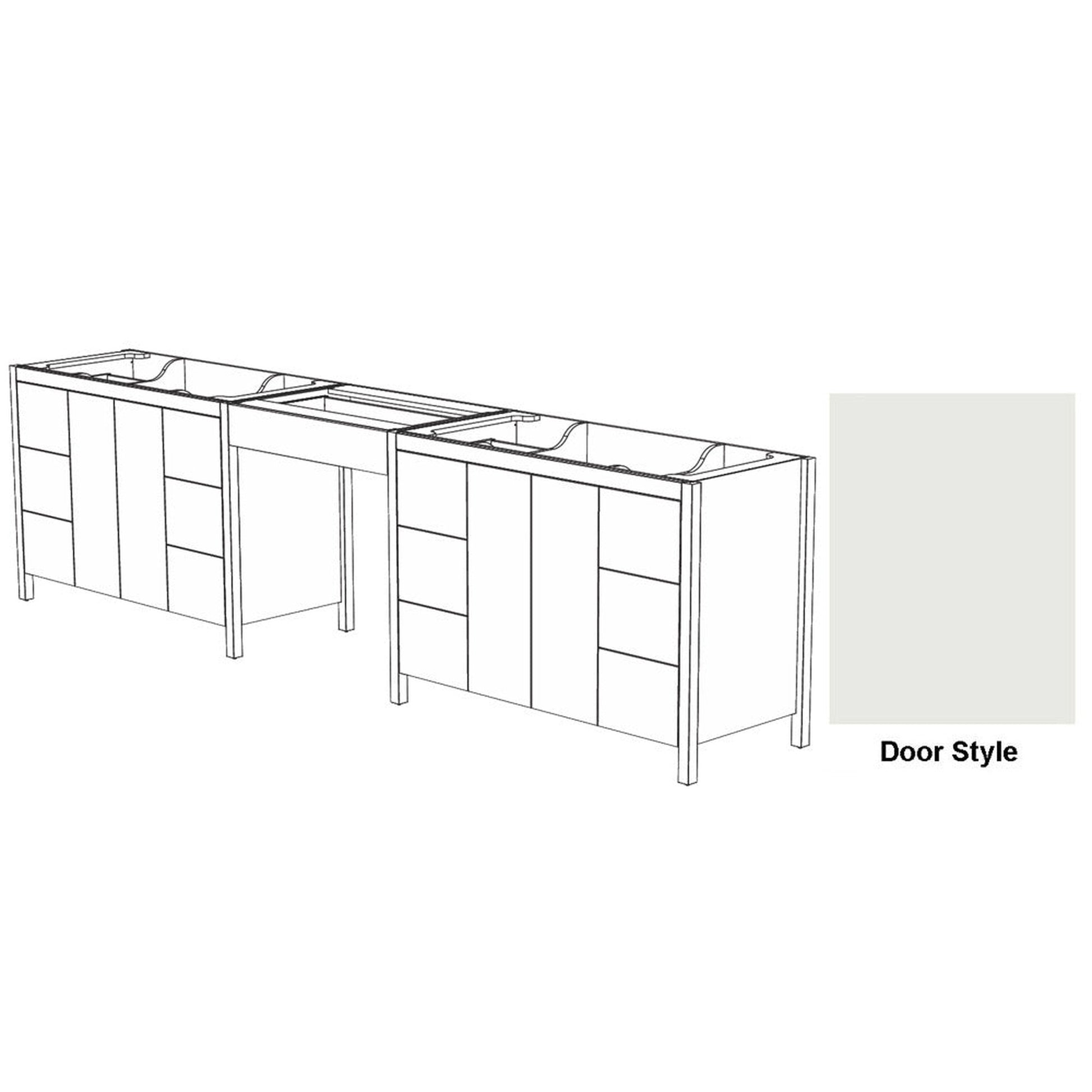 DM Bath MILA Combo 120" Light Grey Finish Freestanding Bathroom Vanity Modular Set with Slab Door Style