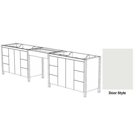 DM Bath MILA Combo 120" Light Grey Finish Freestanding Bathroom Vanity Modular Set with Slab Door Style