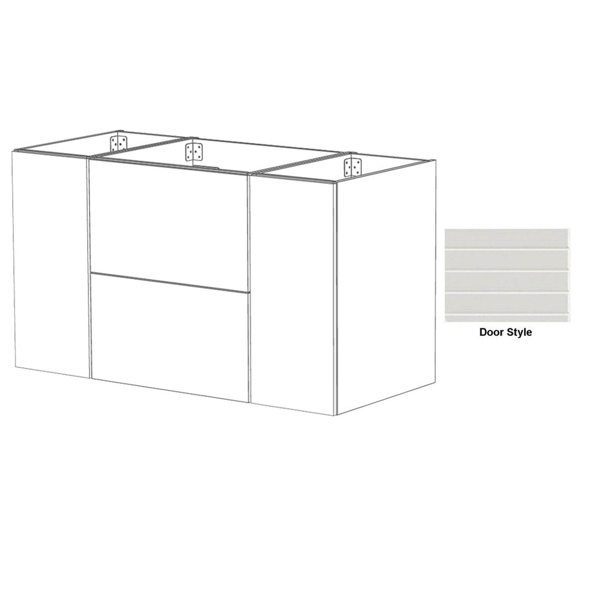 DM Bath NOVA Combo 54" Light Taupe Finish Floating Bathroom Vanity Modular Set with Horizontal Groove Wide Door Style