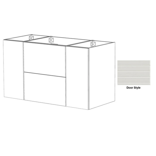 DM Bath NOVA Combo 54" Light Taupe Finish Floating Bathroom Vanity Modular Set with Horizontal Groove Wide Door Style