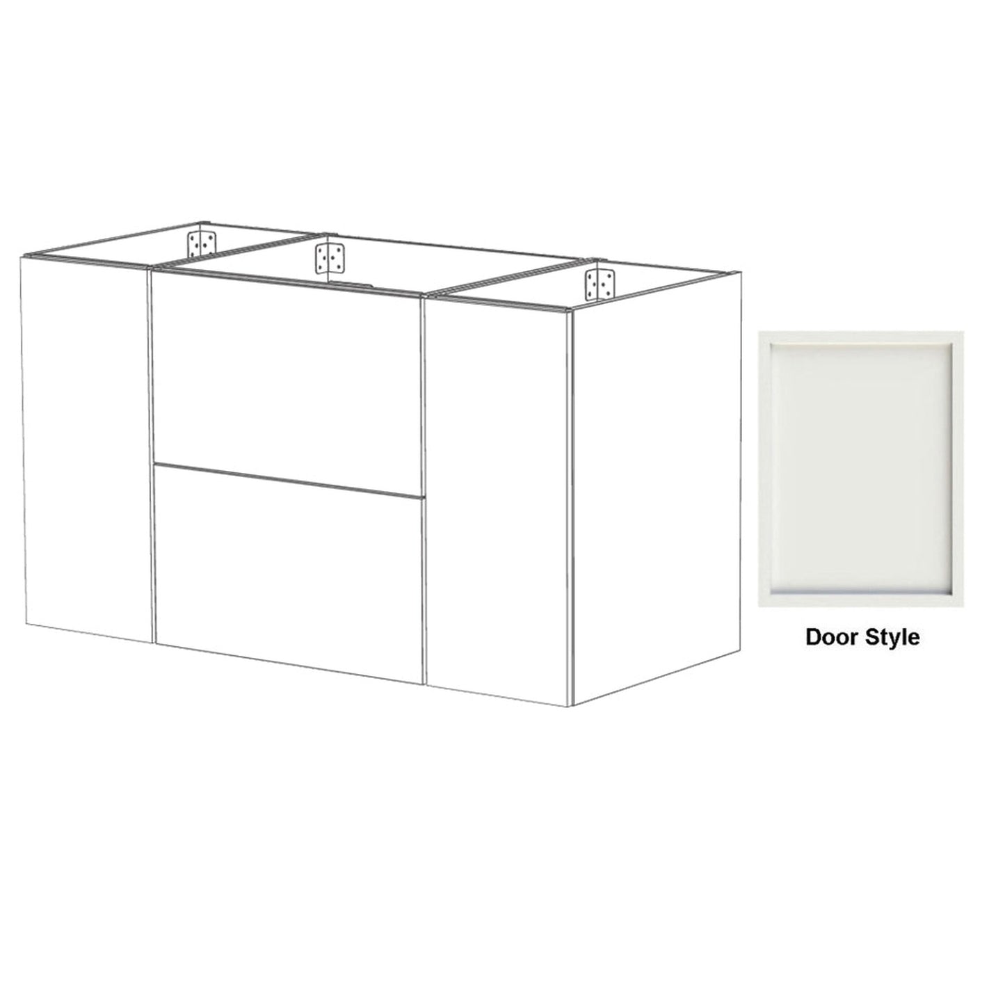 DM Bath NOVA Combo 54" Sage Green Finish Floating Bathroom Vanity Modular Set with Slim Shaker Door Style
